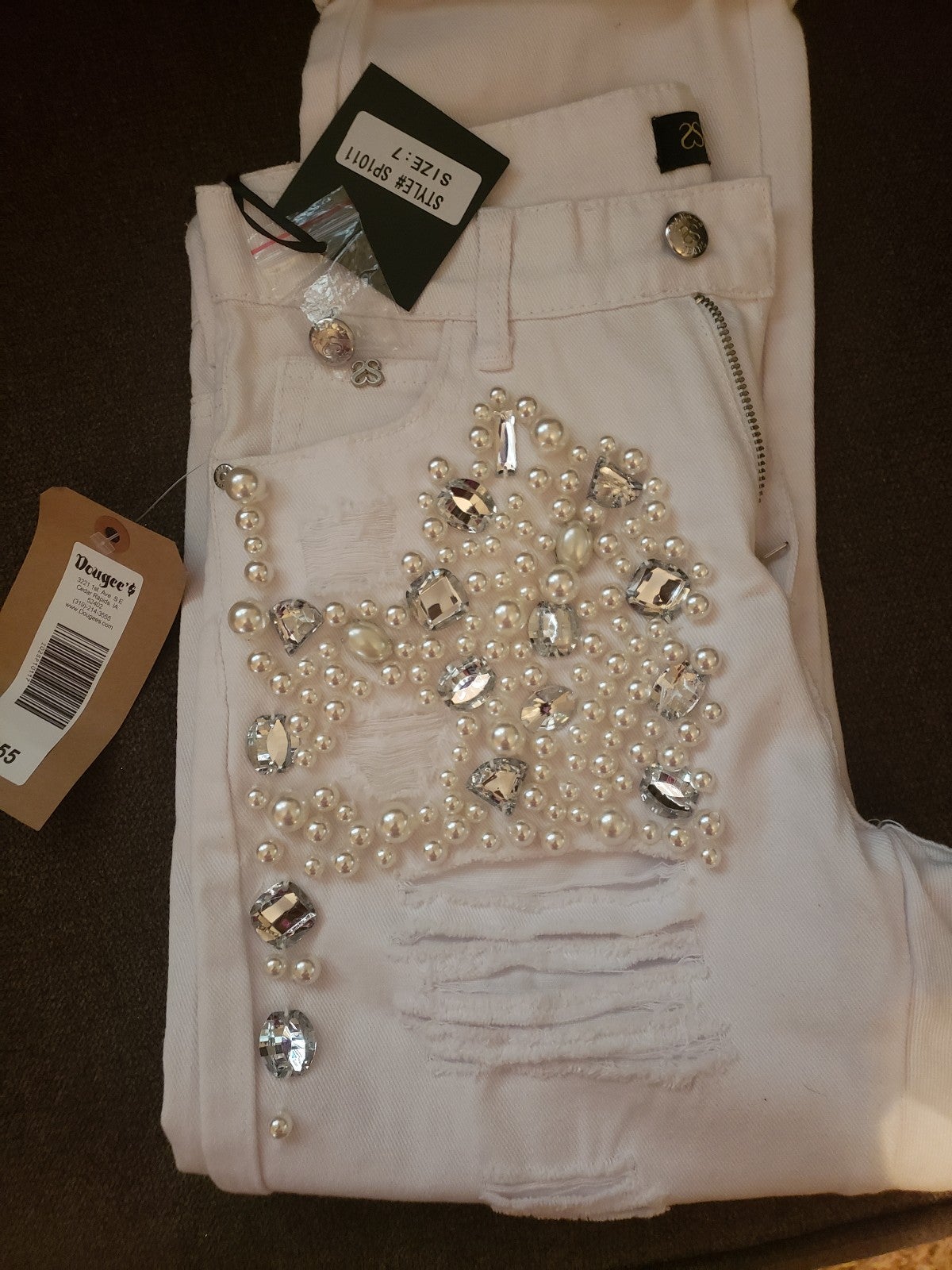 White sparkle capri