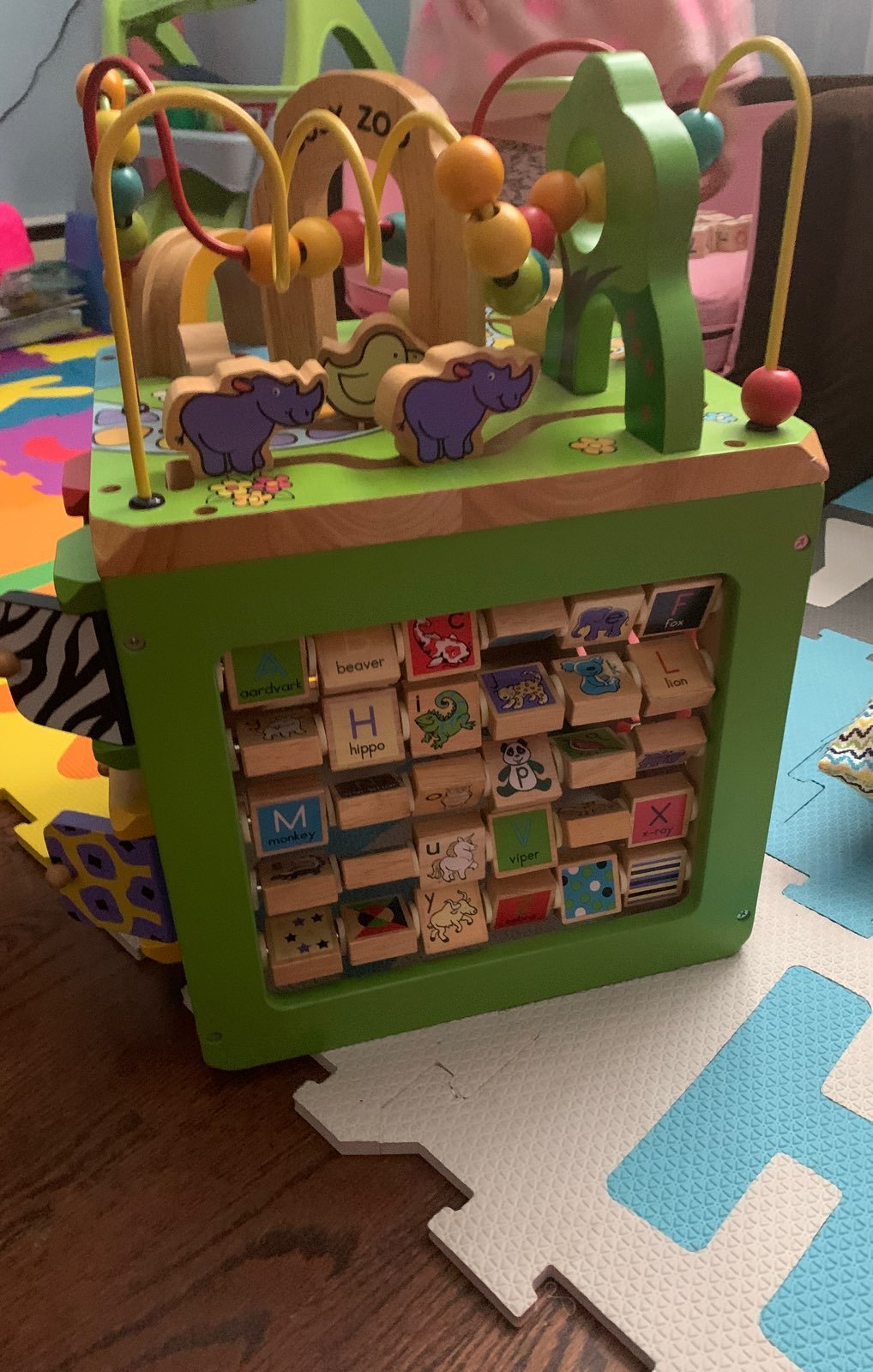 B toys Zany Zoo Wooden Activity Cube