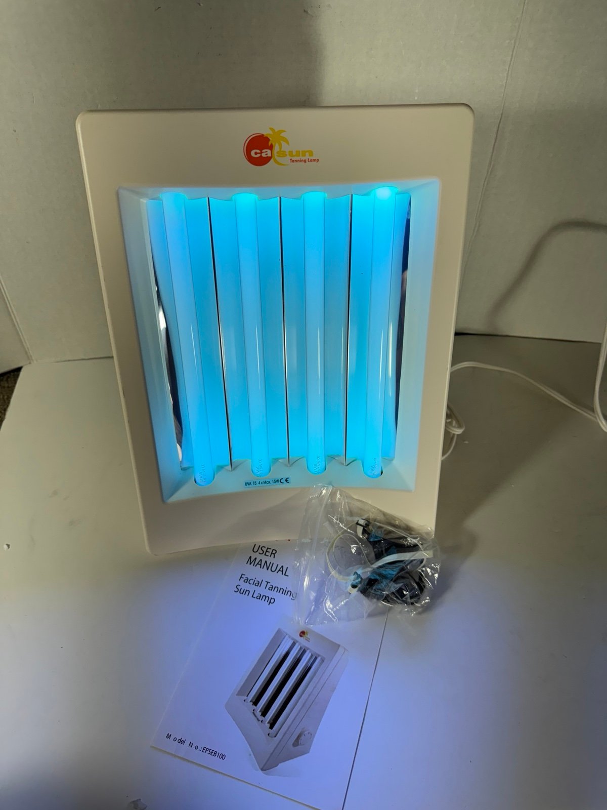 Calsun Tanning Lamp Sun Lamp Model EB100 UV Type 3 Self Tan Face Timer Indoor