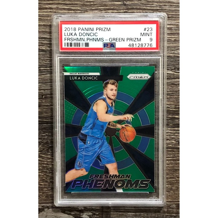 2018 Panini Prizm Luka Doncic RC Freshman Phenoms Green PSA 9 Mint #23 Rookie