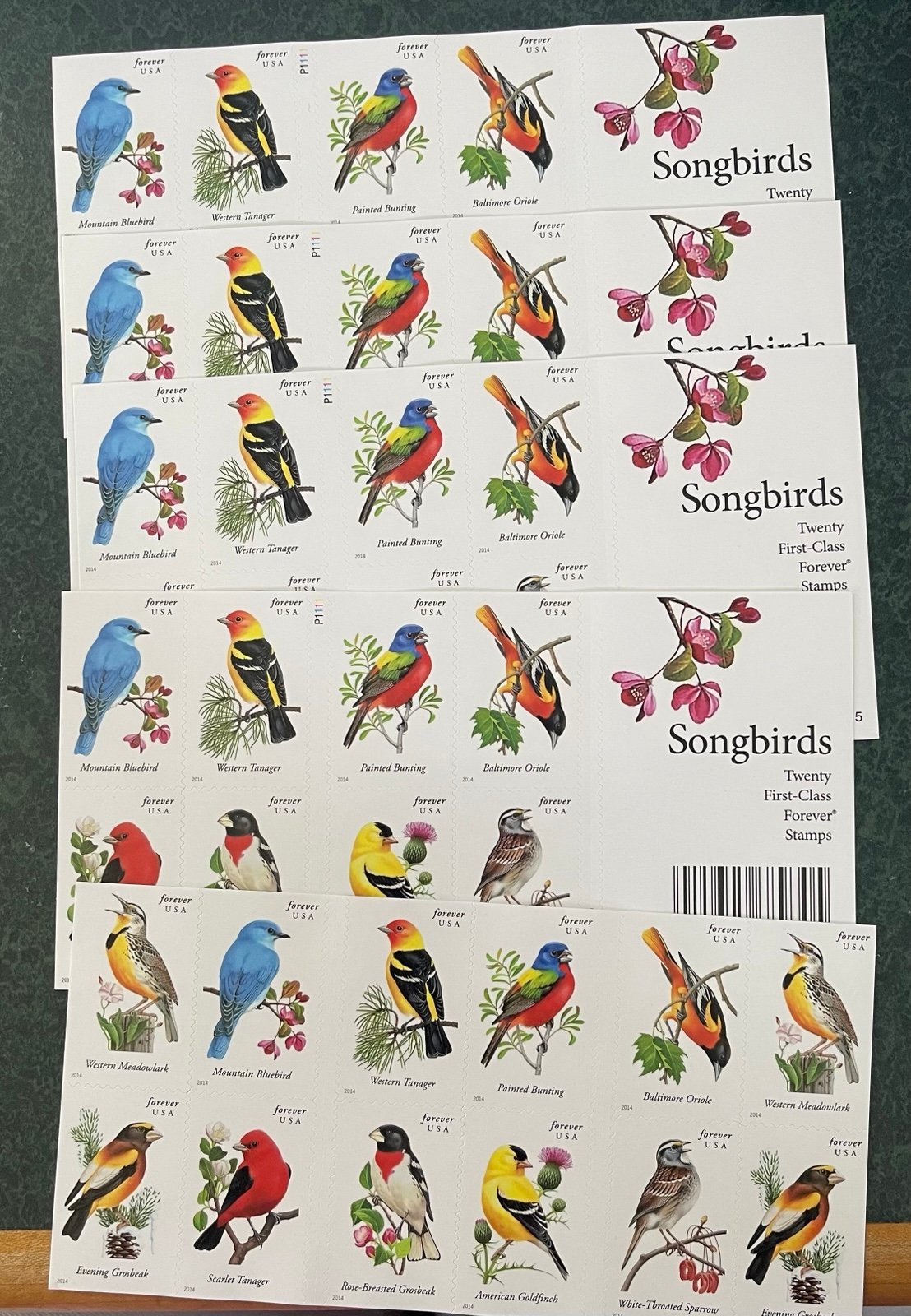 5 books songbirds forever stamps