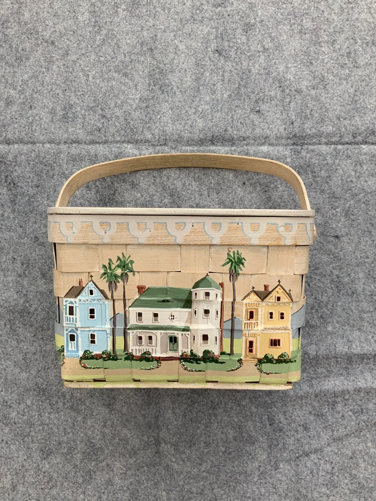 Hand Painted Basket Purse