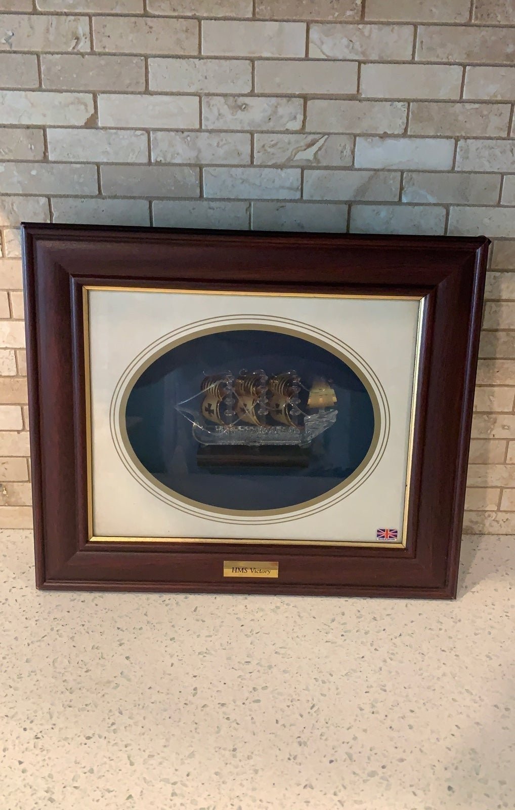 Hms victory glass ship in frame