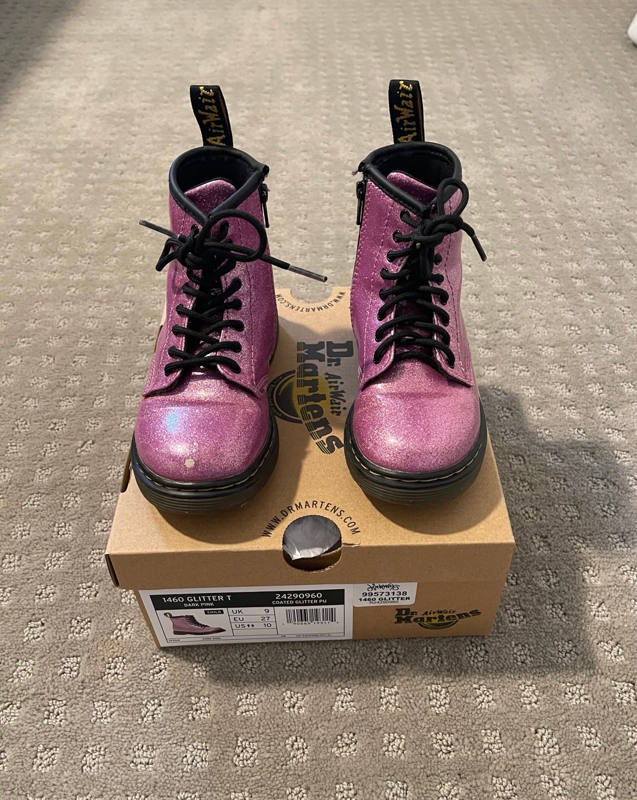 Dr Martens Little Girls Glitter Boots