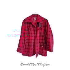 Vtg Woolrich Wool Mackinaw Buffalo Red USA 523 *see description*