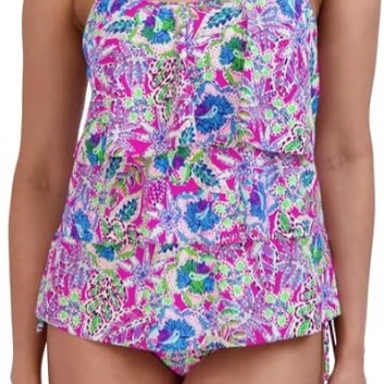 NWT Stella Parker Collection Plus Size Multicolor Floral Two Piece Swim Size 22W