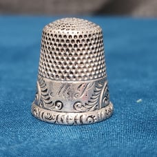 Antique Ketcham & McDougall Sterling Silver Thimble (Size 9) Decorative Border