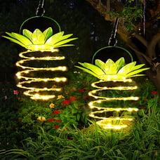 Pineapple Solar Lantern - 2 Pack Solar Lights Outdoor Waterproof 60LEDs