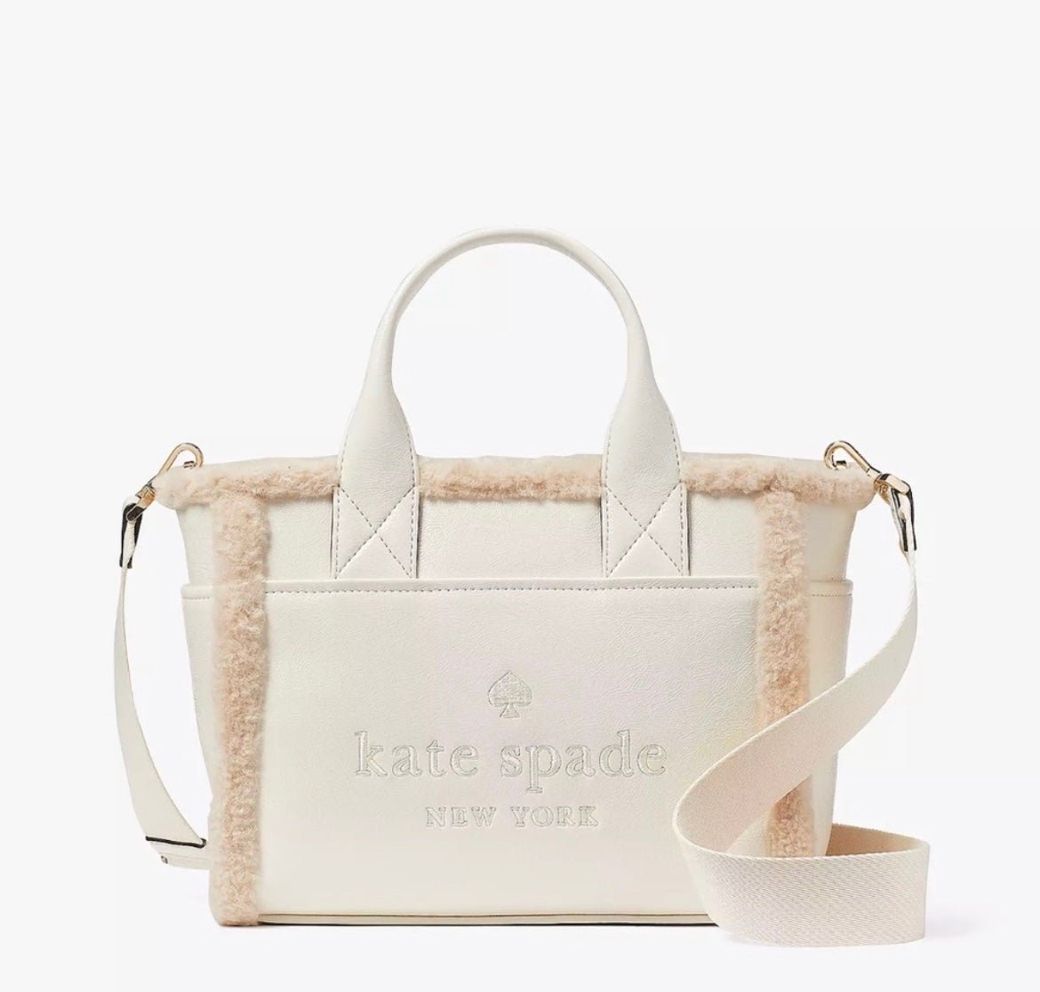 NWT KATE SPADE Jett Faux Shearling Small Tote