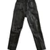 Genuine Black Leather Zip Fly Pants Size 27” Waist