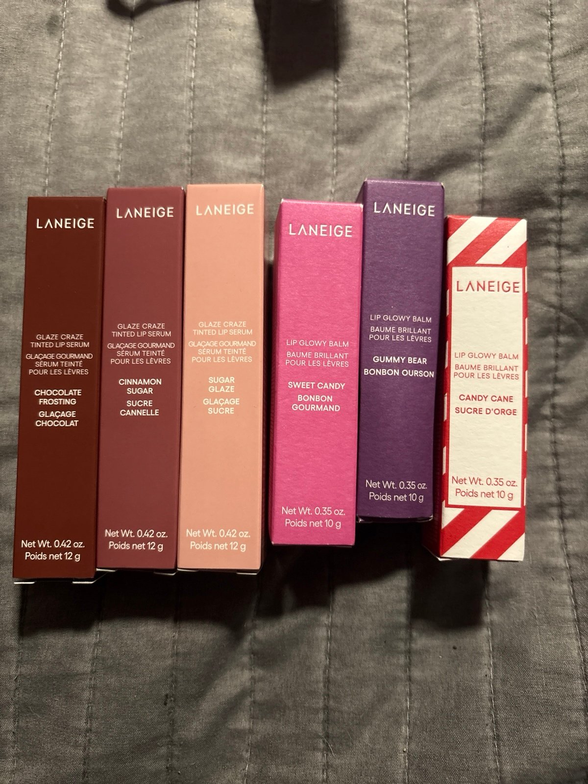 Laneige bundle of 6 lip serum and lip balm