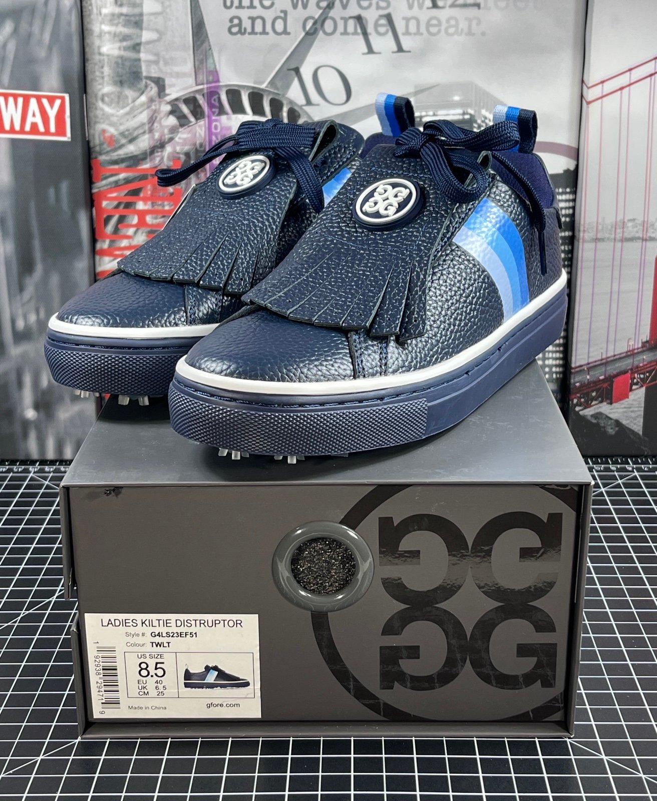 G/FORE Contrast Accent Kiltie Durf Spikeless Golf Shoes Women's Size 8.5 US