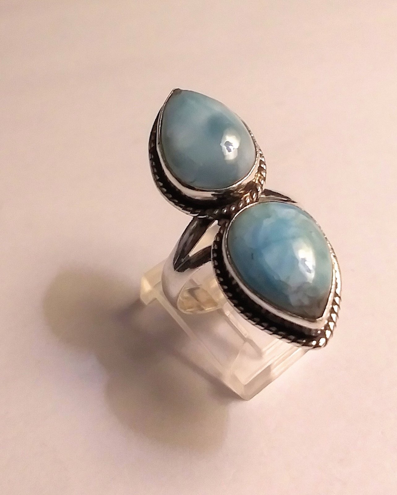 Larimar 925 Sterling Silver Ring