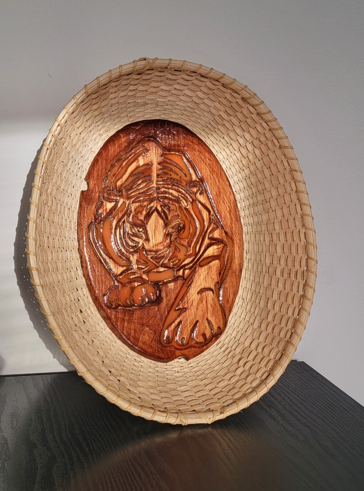 Handmade basket, woodcarved basket, wicker tray, wicker dishes, wicker furniture