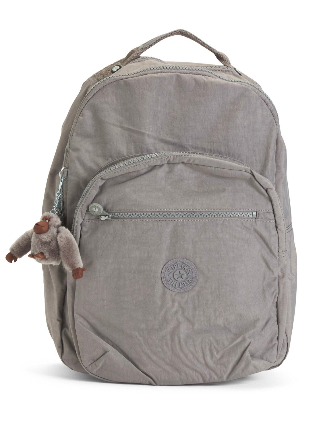 NWT Kipling Grey nylon large backpack & monkey charm
