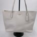 Coach Leather Saffiano Tote Shoulder bag purse Creme Gold Zip Charm #M20794454