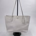 Coach Leather Saffiano Tote Shoulder bag purse Creme Gold Zip Charm #M20794454