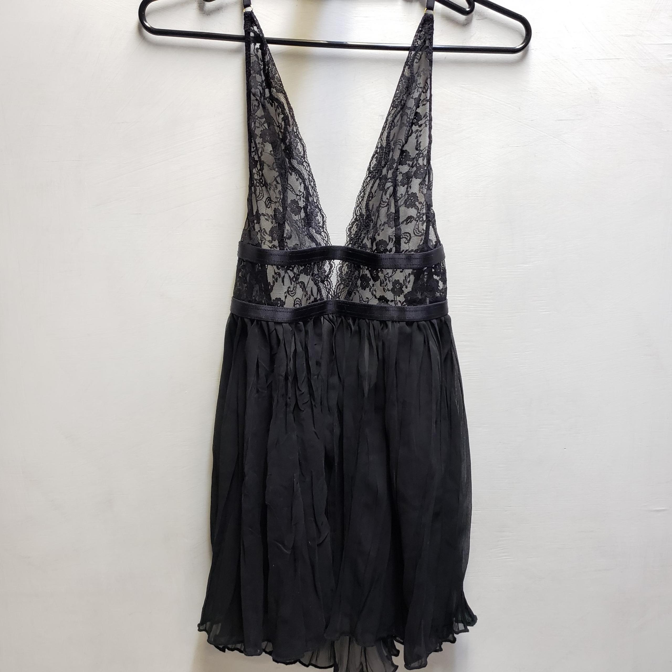 Womens Be Wicked medium black lace lingerie nighty sleepwear