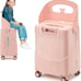 New 22” inch Lock Luggage with child seat 360 wheels Pink