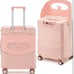 New 22” inch Lock Luggage with child seat 360 wheels Pink