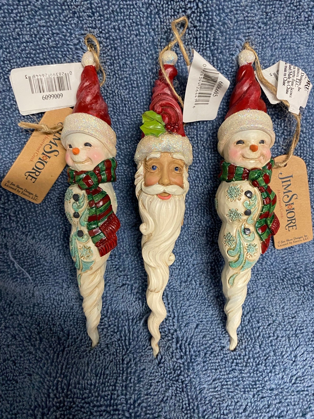 Jim Shore Christmas Ornaments Set of 3