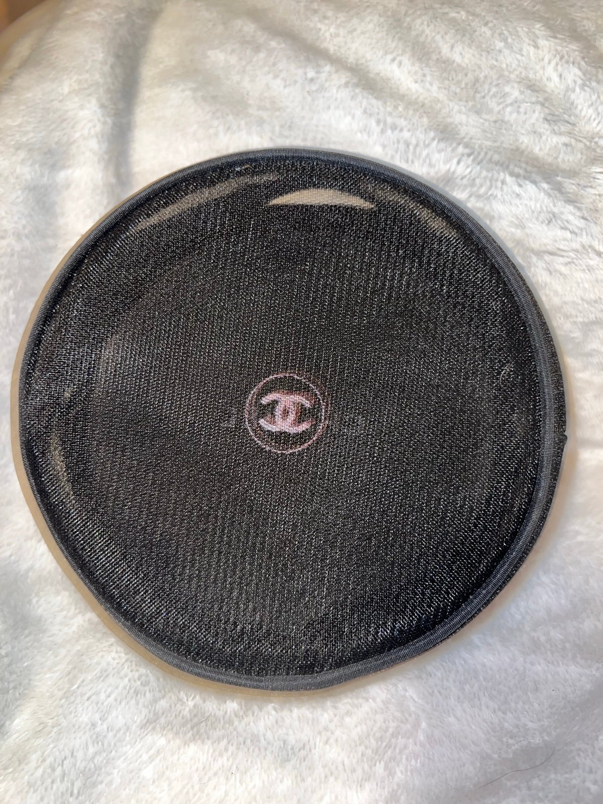 Chanel mesh zip up pouch