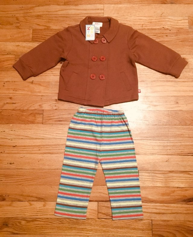 Nwt Zutano striped leggings and cardigan