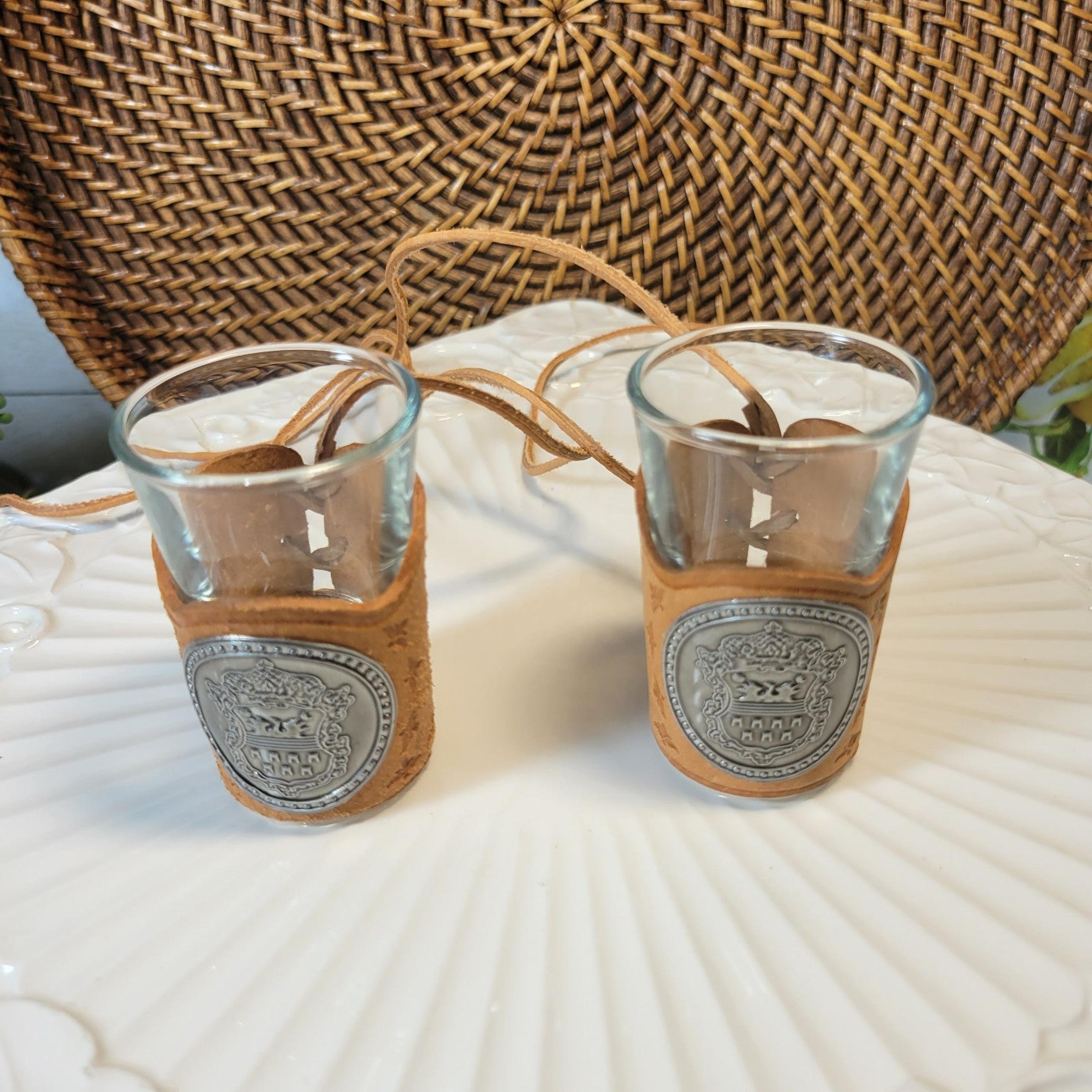 Leather Wrapped Shot Glasses