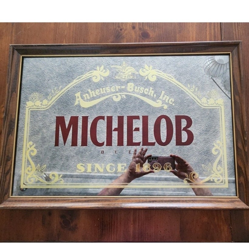 '88 Vtg Beeco Anheuser-Busch Michelob Beer Since 1896 Framed Mirror 26 x 18.5