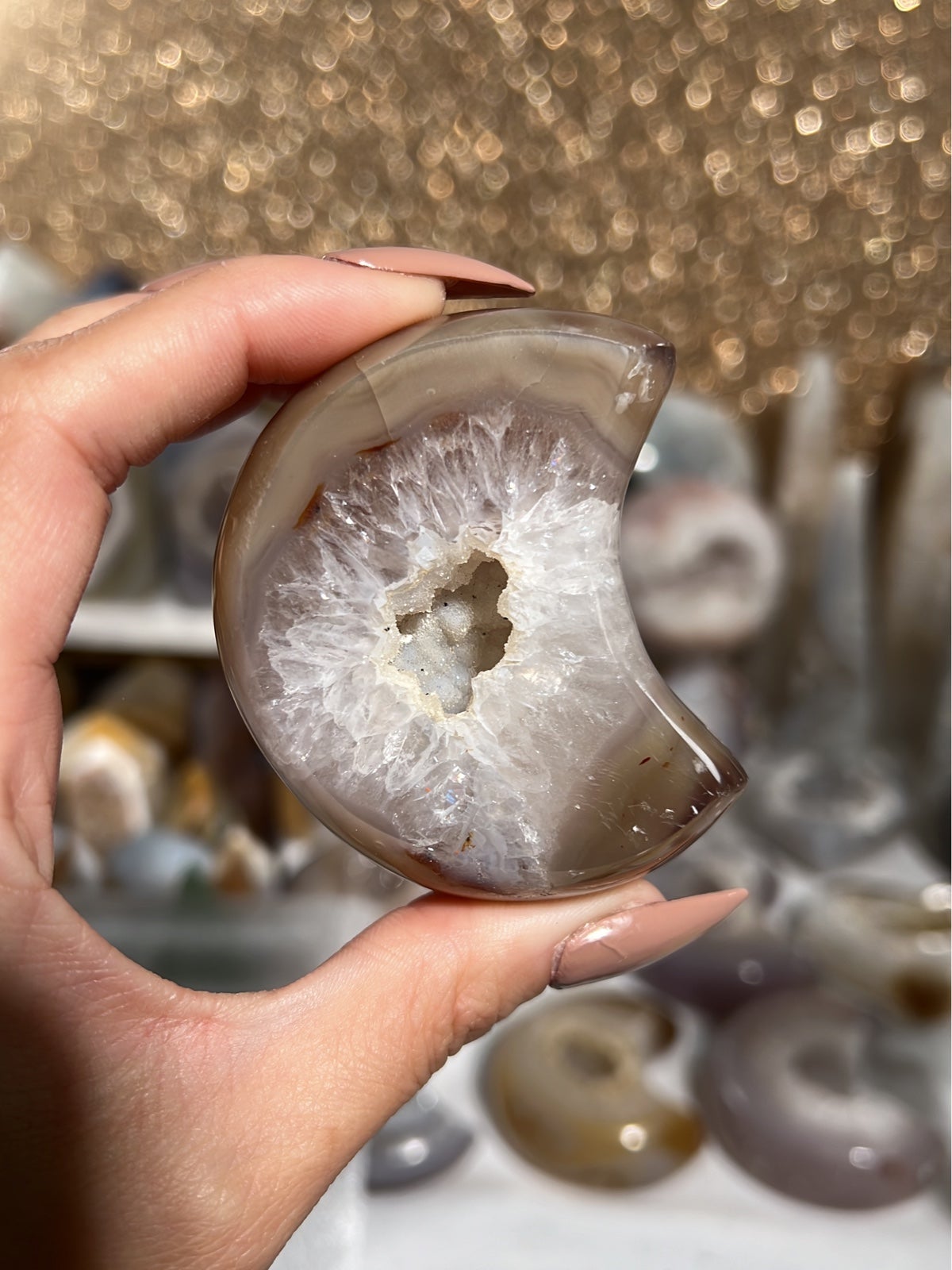 Druzy Agate Moon