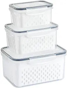 3PCS Fruit Storage Container with Lid