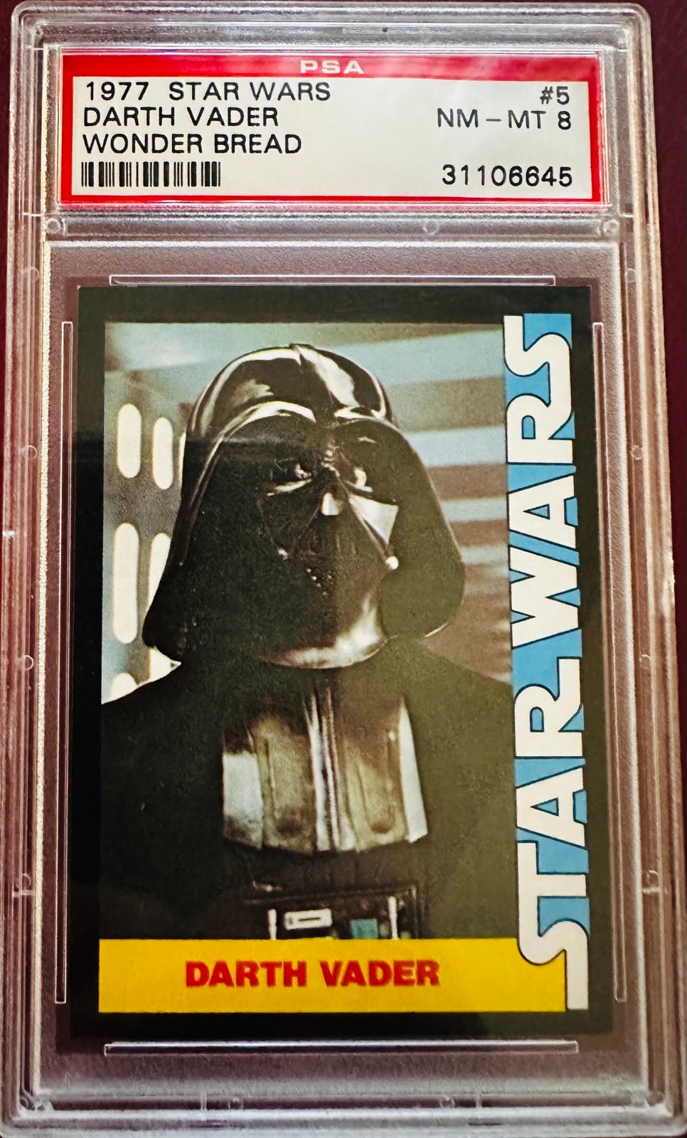1977 STAR WARS WONDER BREAD #5 DARTH VADER PSA 8