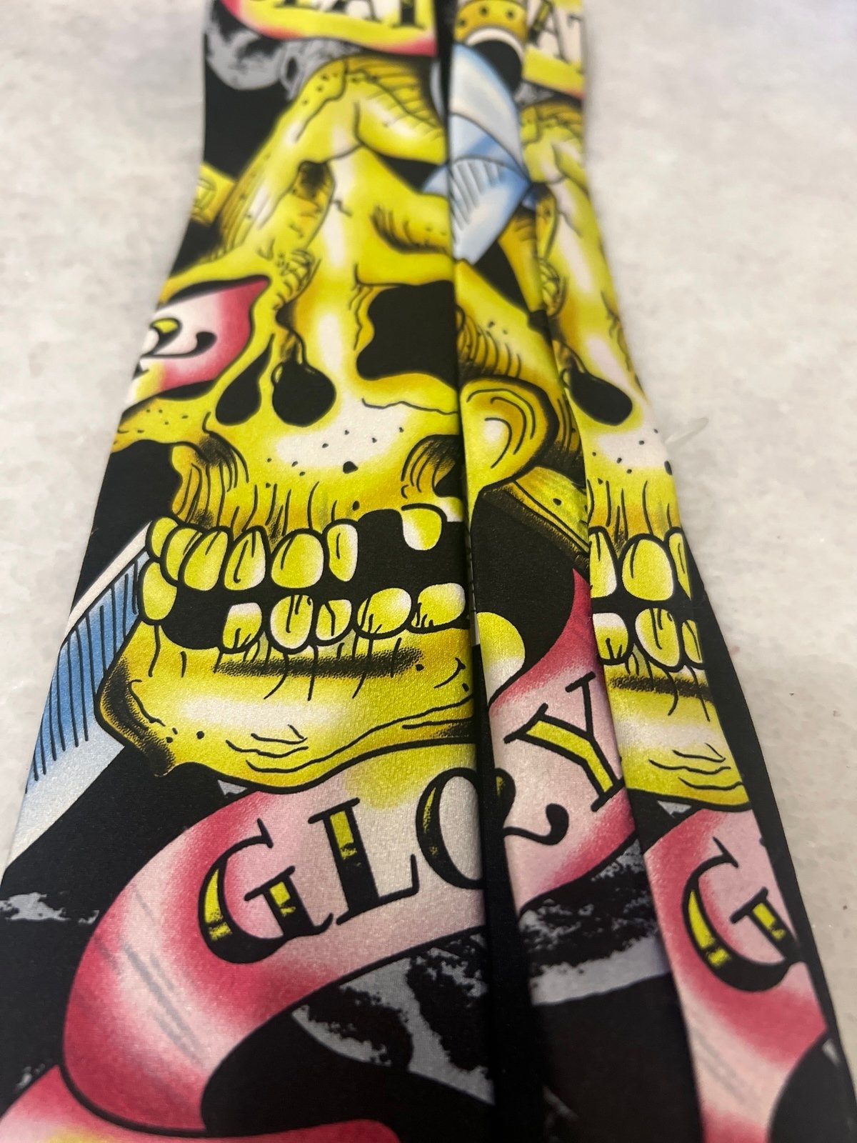 Ed Hardy Christian Audigier Death and Glory suit dress tie pants button shirt