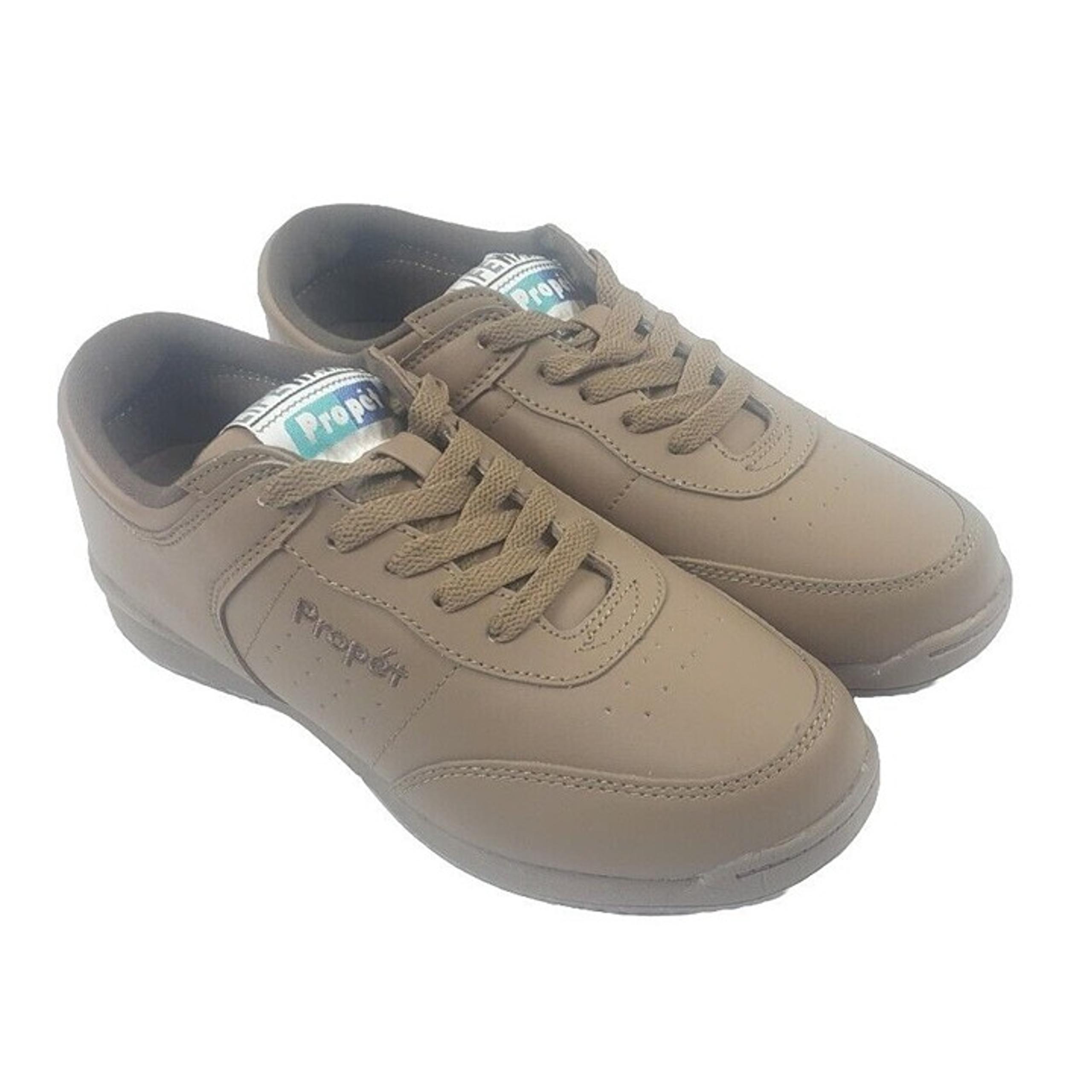 Women's Taupe Pro Walker WA4083 Leather Athletic Shoes Size 7 M - Propet