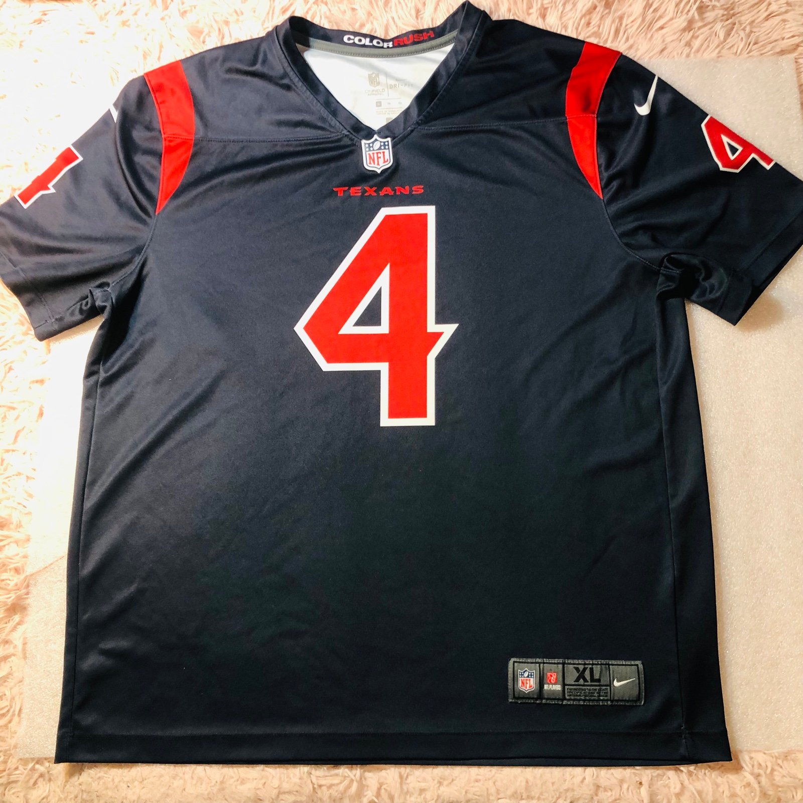 Deshaun Watson #4 Houston Texans Nike On Field NFL Jersey Men Sz XL Color Rush