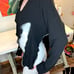 Womens Goth Shirt Size Small Medium Black Gray Thermal Cut Out Distressed Fringe