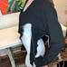 Womens Goth Shirt Size Small Medium Black Gray Thermal Cut Out Distressed Fringe