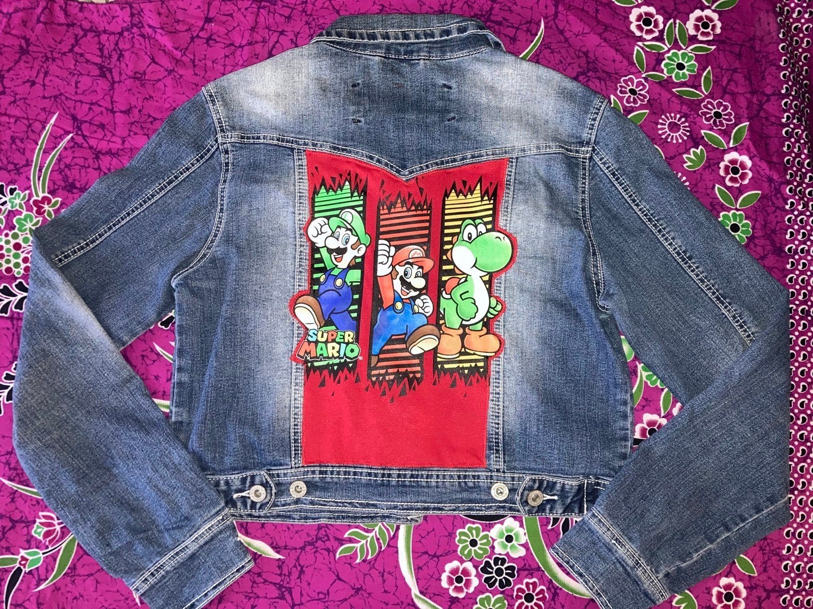 Juniors M Maurice’s Denim Jacket with Super Mario