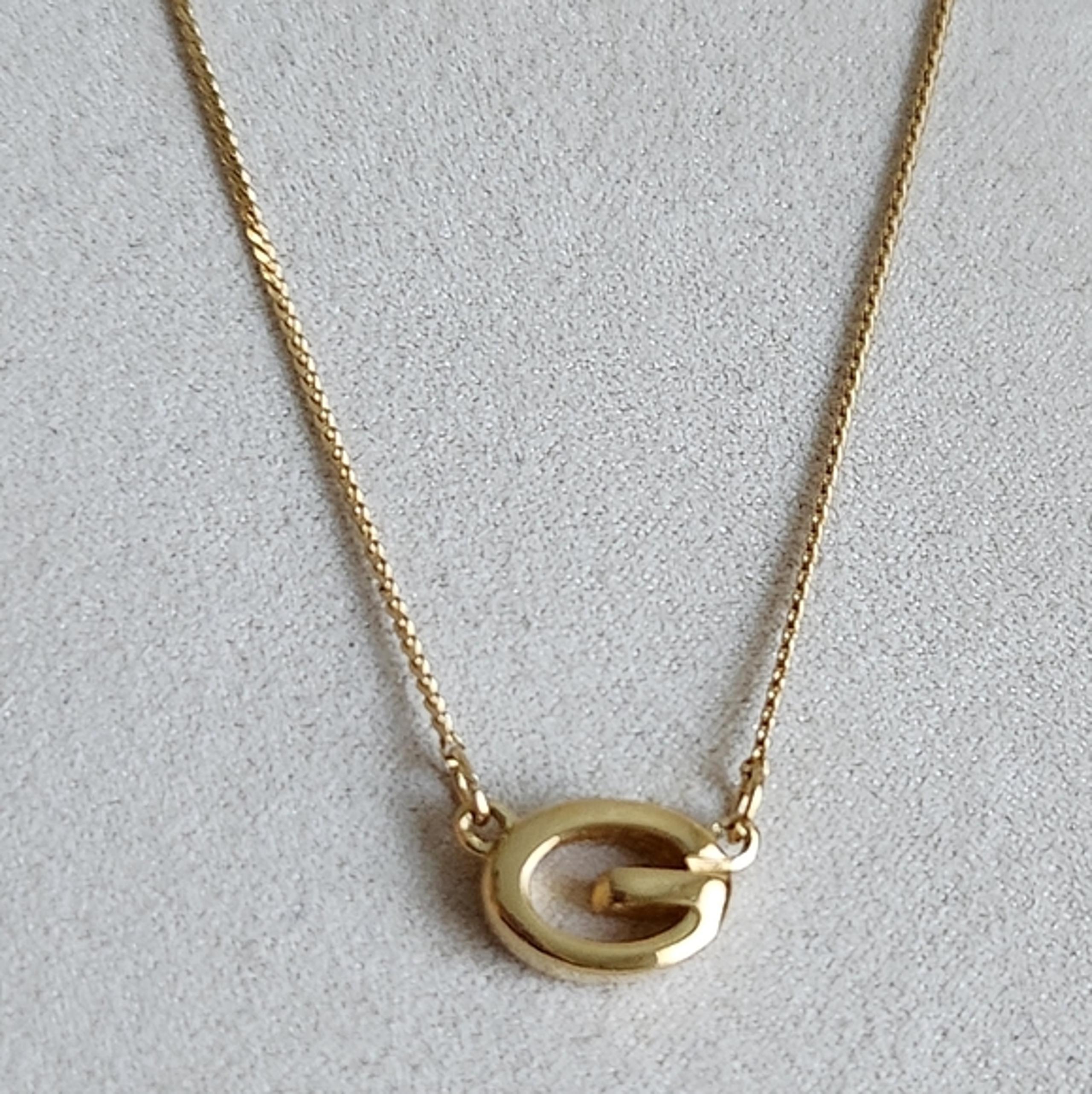 GIVENCHY G Logo Gold Plated Pendant Necklace