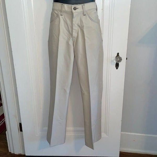Vtg 70s Time Out West Farah tan double knit polyester pants