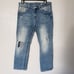 Miss Me Jeans 28 Boyfriend Capri Medium Wash Denim Distressed Flap Pockets