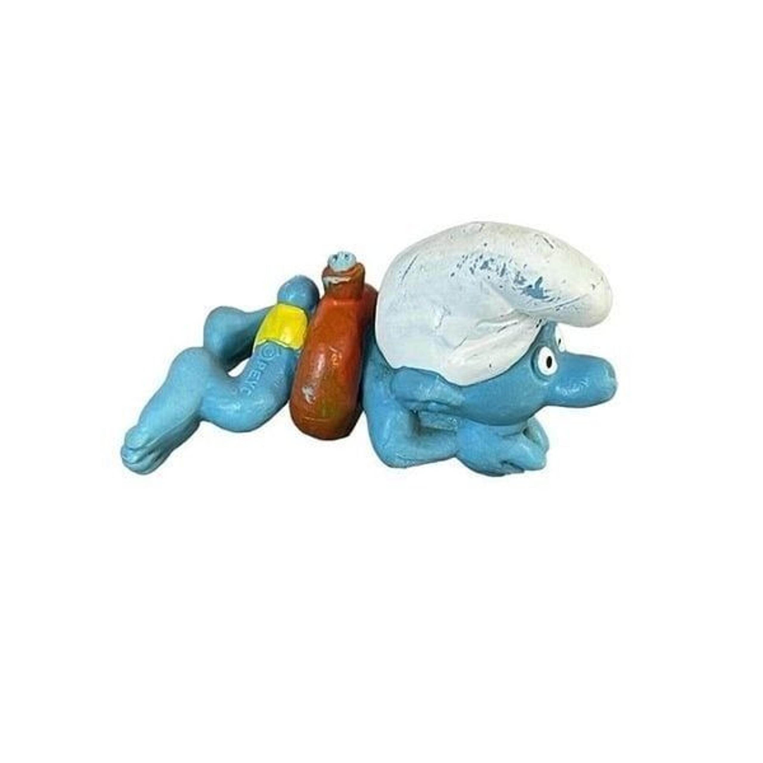 Smurf Swimming with Innertube Vintage Figure PVC Schleich