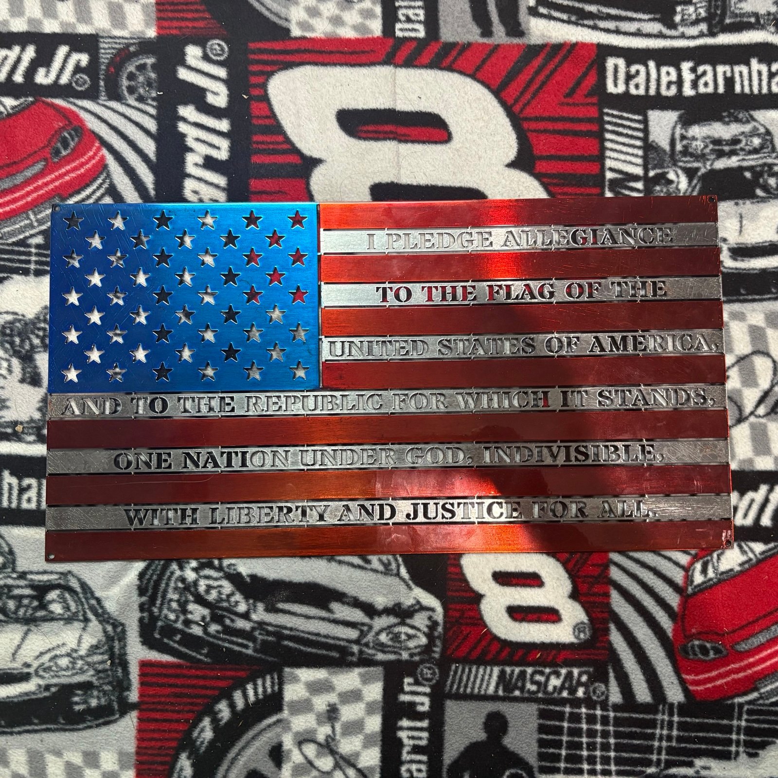 Metal American Flag Sign I Pledge Alligence 