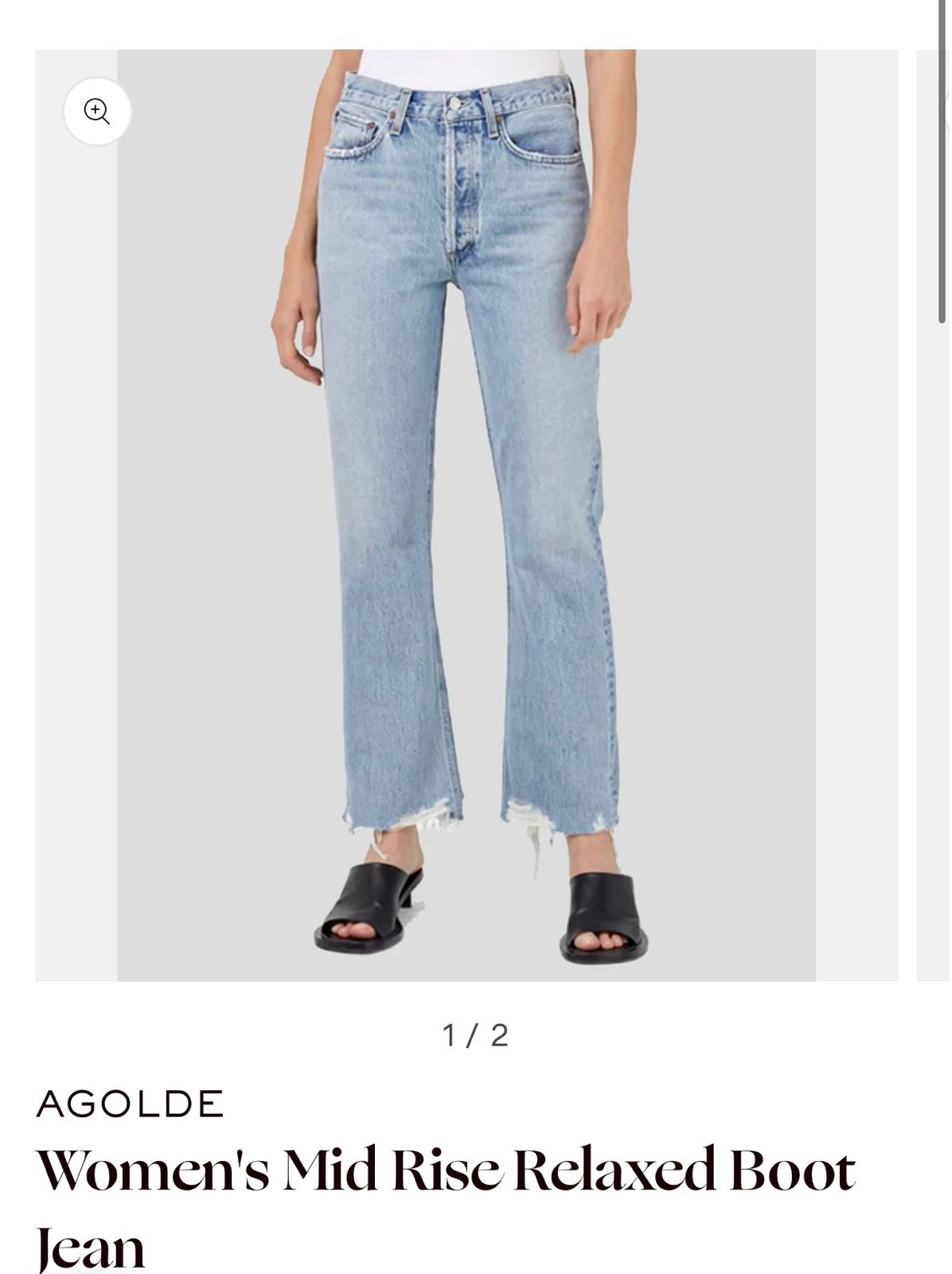 Agolde mid rise relaxed boot jeans size 26
