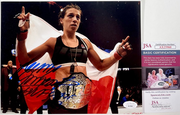 UFC HOF Joanna Jedrzejczyk Signed 8x10 Photo F Autograph MMA Fighter JSA COA