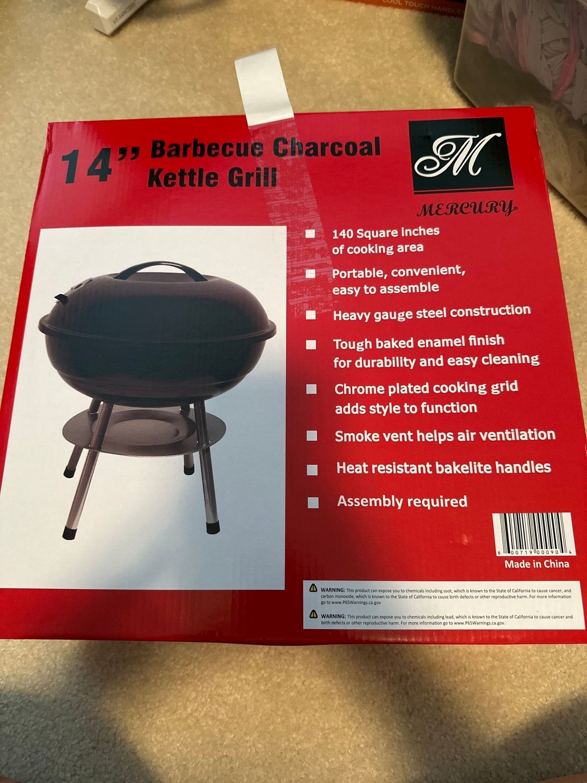 14’ barbecue charcoal kettle grill