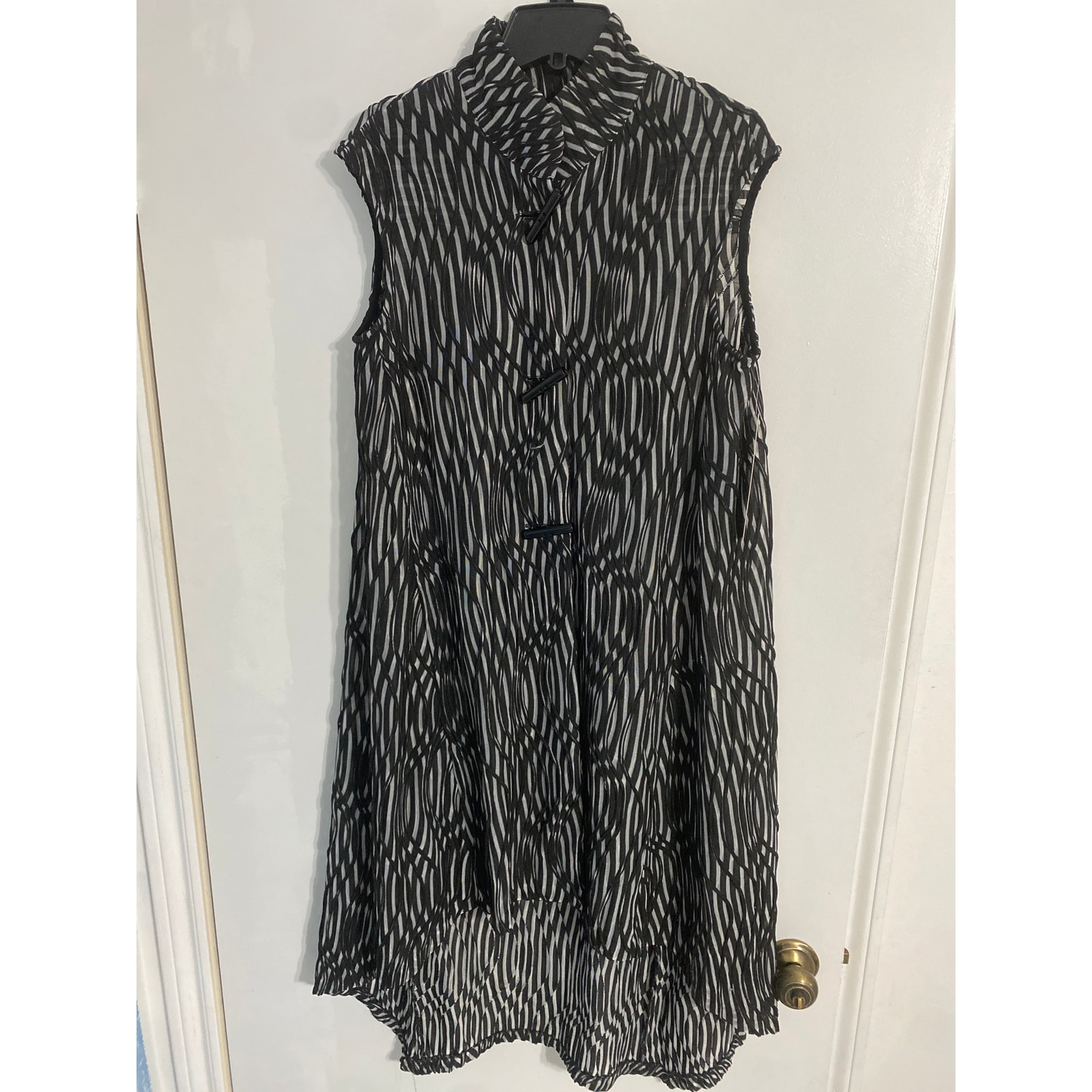 IC by Connie K NWT women’s sheer textured tunic dress asymmetrical size S artsy