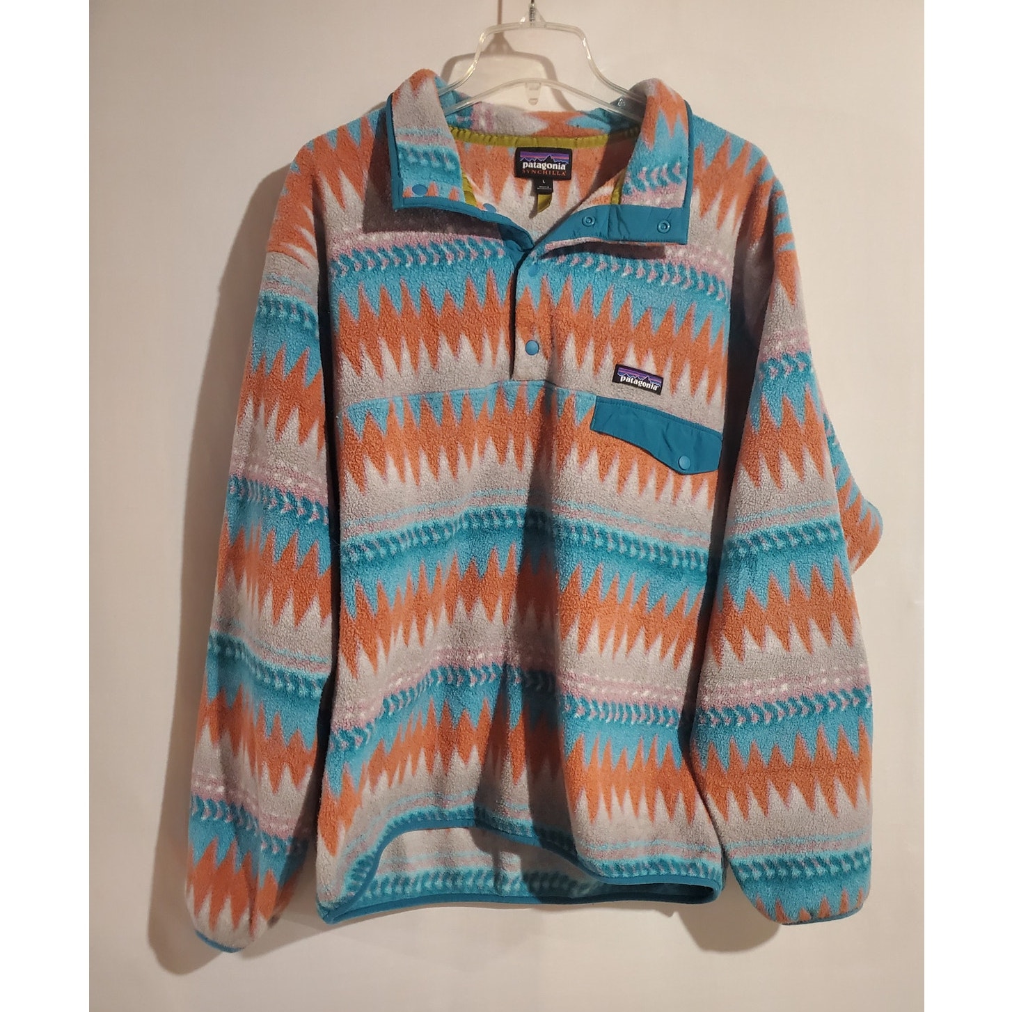 Patagonia Lightweight Synchilla Snap-T Pullover Mens Size L Aztec Laughing Water