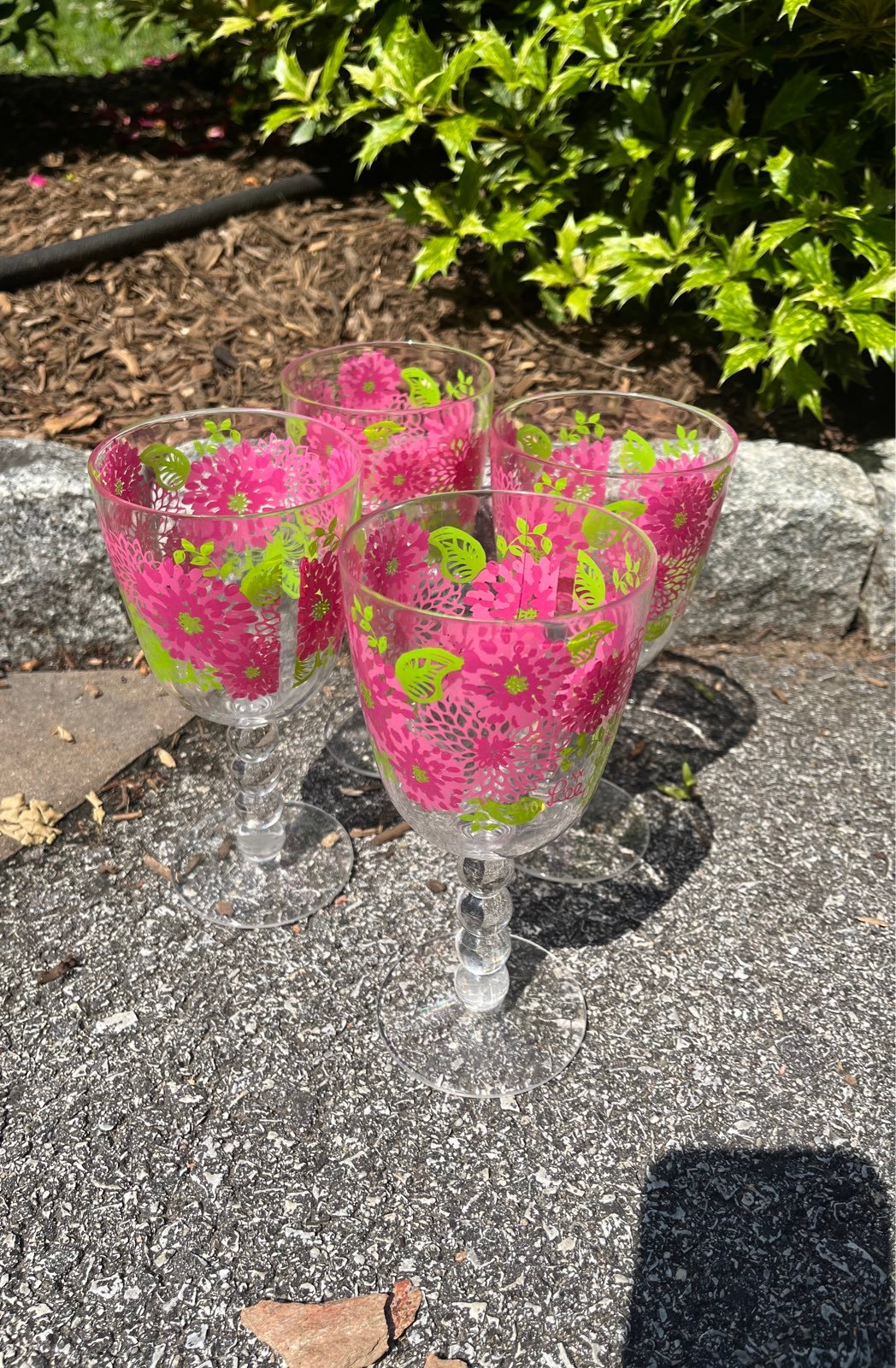 Set of 4 Lilly Pulitzer Plastic Wine Glasses