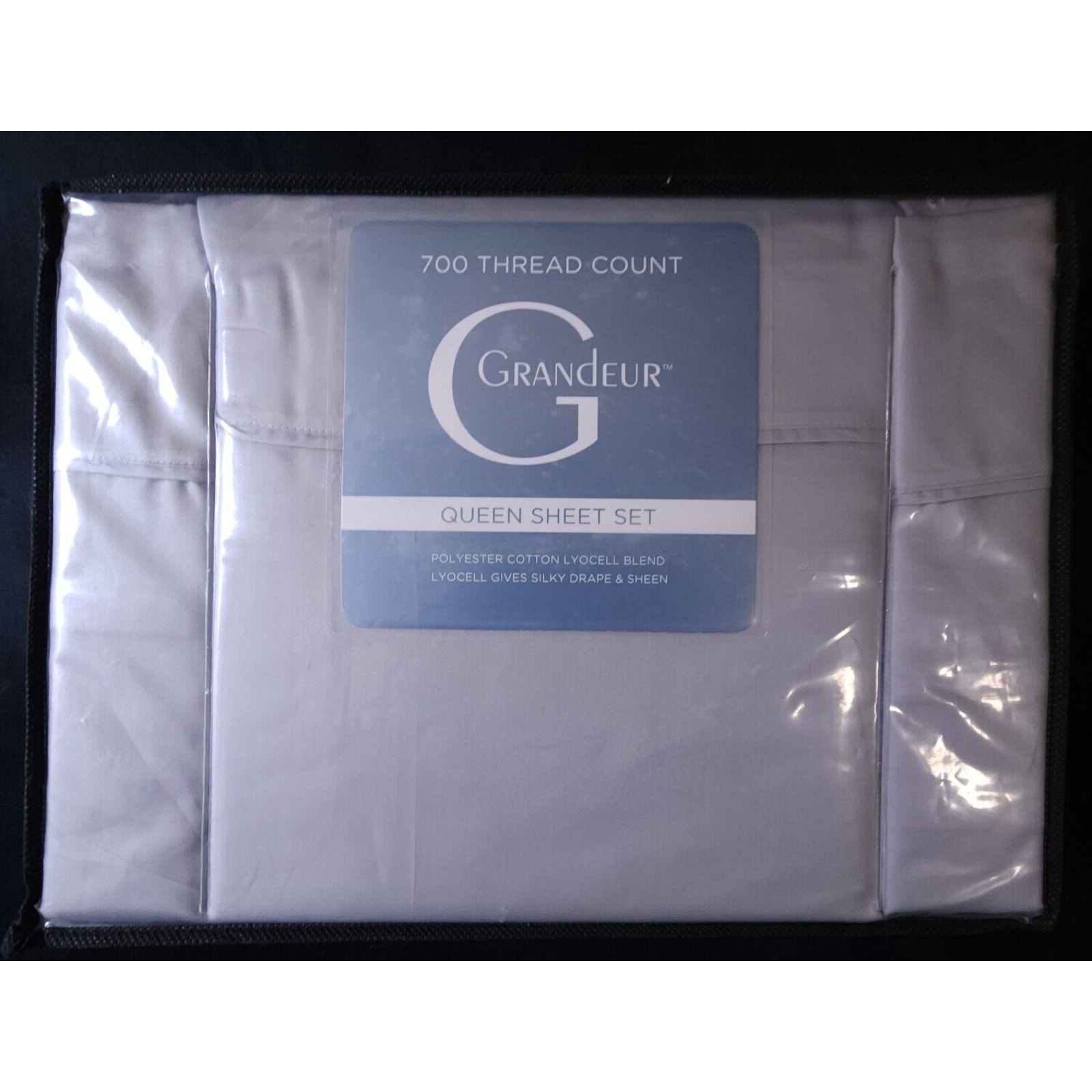 Grandeur Queen Sheet Set Nickel Color Cotton 700 Thread Count w/ 4 Pillowcases